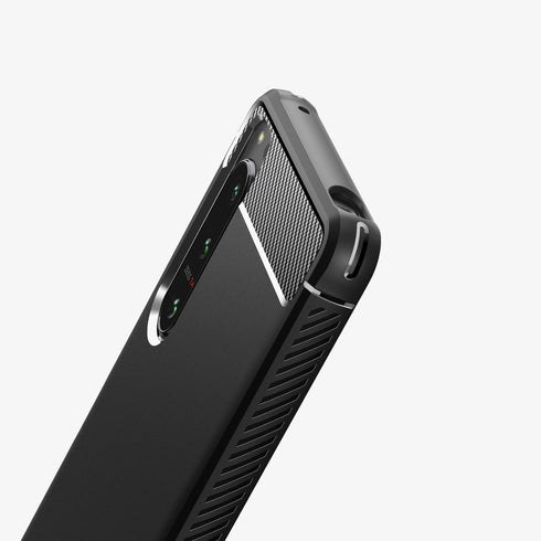 ACS02841 - Sony Xperia 1 III Case Rugged Armor in matte black showing the back